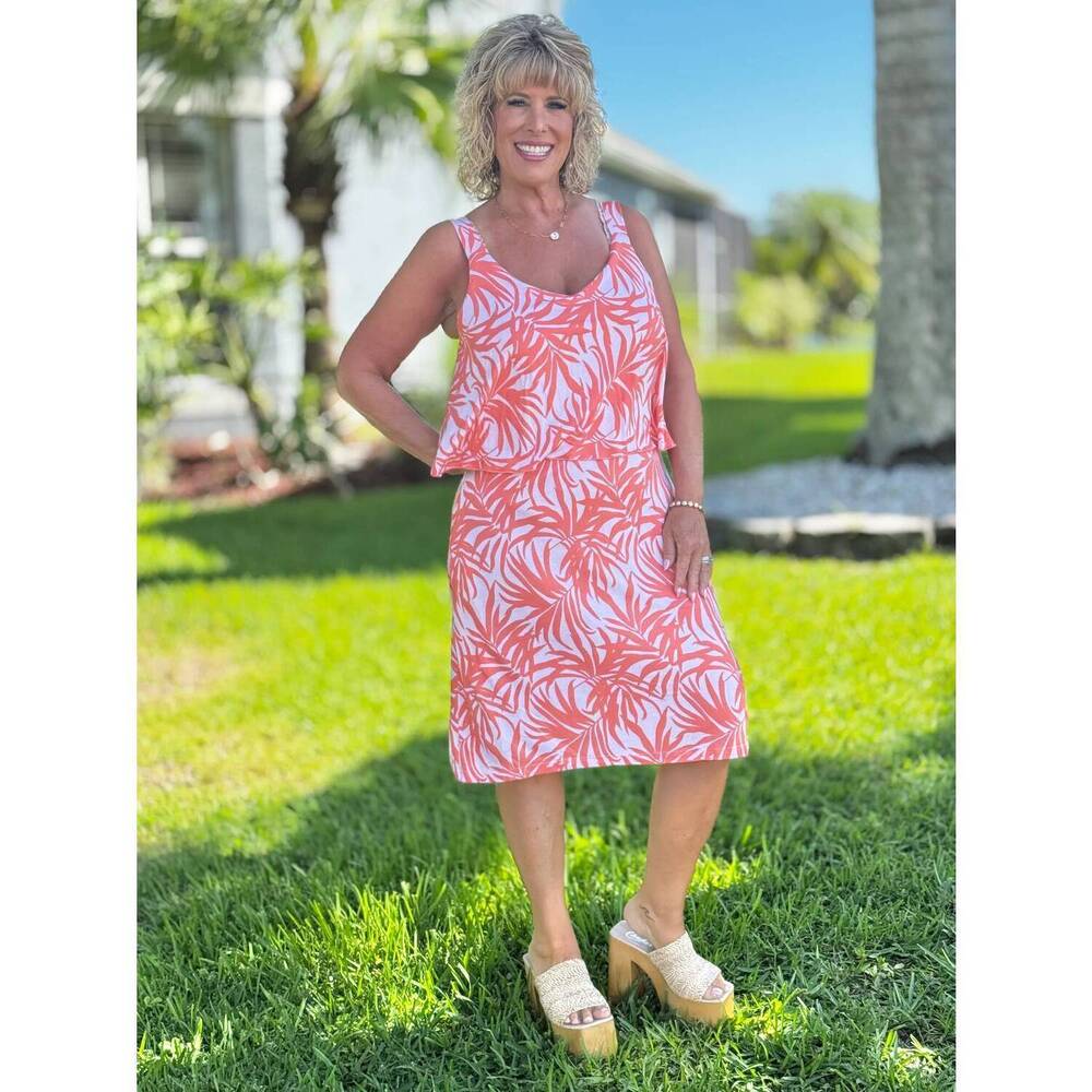 NEW SANTIKI maddy midi dress in orange fern